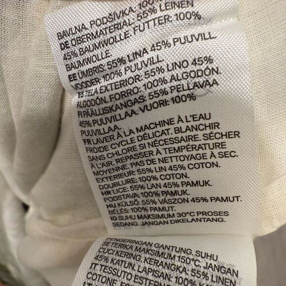 H&M LINEN-BLEND DRESS Lemon Print Dress Size XS - Picture 6 of 6